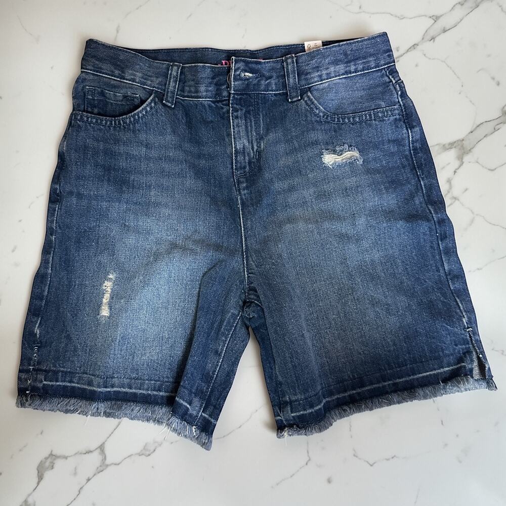 NWT Children's Place Girls Midi Mi-Long Bermuda Shorts Frayed Hem Size 14